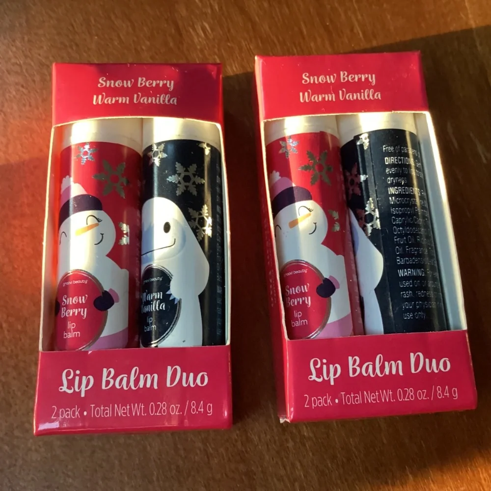 Lip Balm Duo Snow Berry Warm Vanilla New